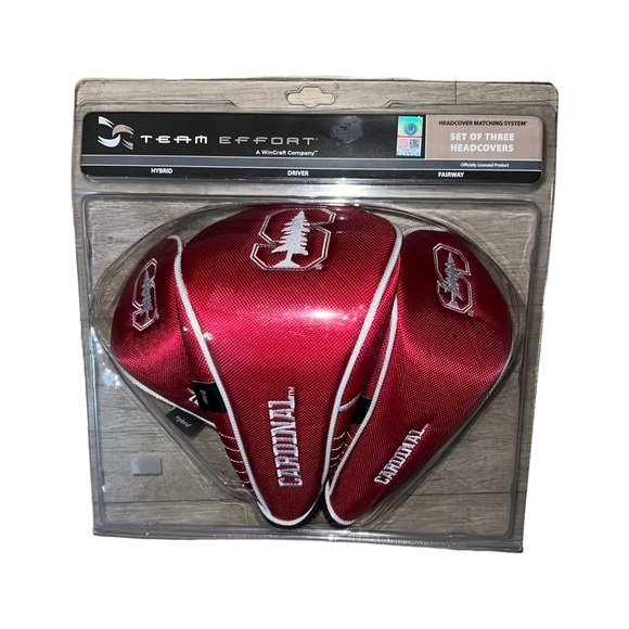 Team Effort NCAA 3-Piece Headcover Set - Stanford Cardinal - Picture 2 of 10